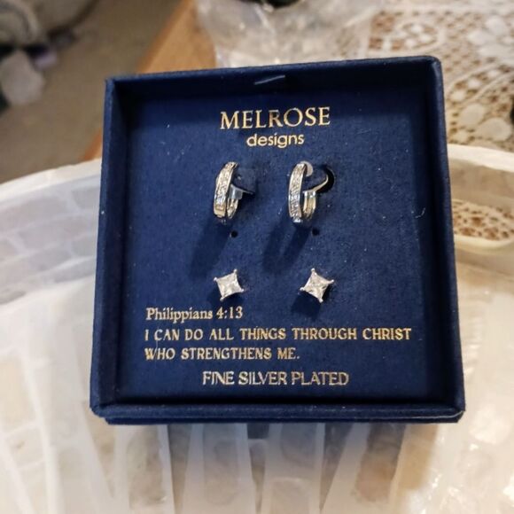 Melrose Designs Hoop & Stud Earrings Jewelry Set - Picture 3 of 9